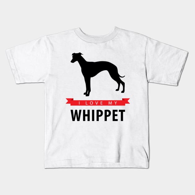 I Love My Whippet Kids T-Shirt by millersye